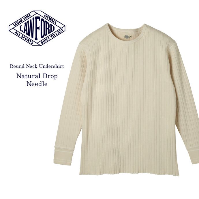 LAWFORD "Round Neck Undershirt" Natural Drop Needle